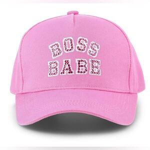 NEW- BLING Flamingo Pink 'Boss Babe' Cap- Paris Hilton